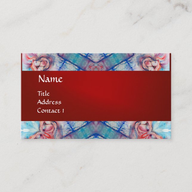 AVALON PSYCHEDELIC    monogram ,pink purple red Business Card (Front)