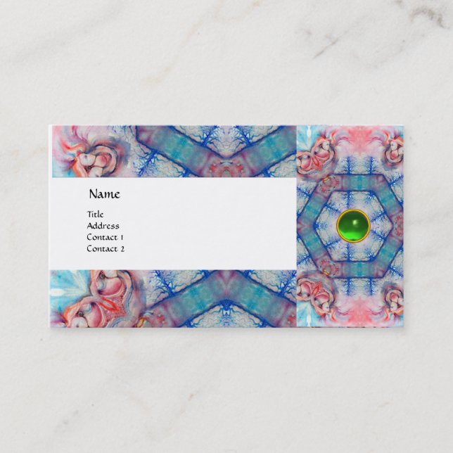 AVALON PSYCHEDELIC ,pink gem emerald Business Card (Front)