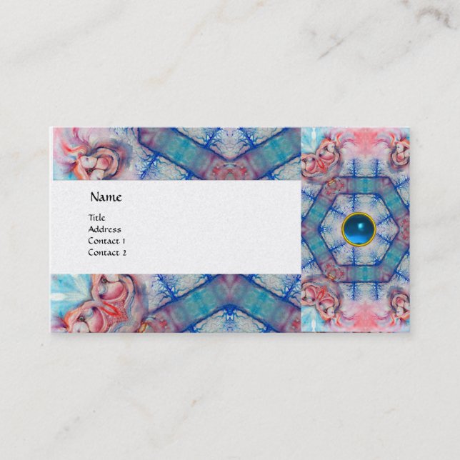 AVALON PSYCHEDELIC ,pink gem sapphire pearl Business Card (Front)