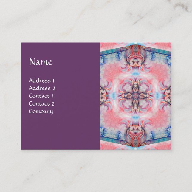 AVALON PSYCHEDELIC,pink purple blue Business Card (Front)