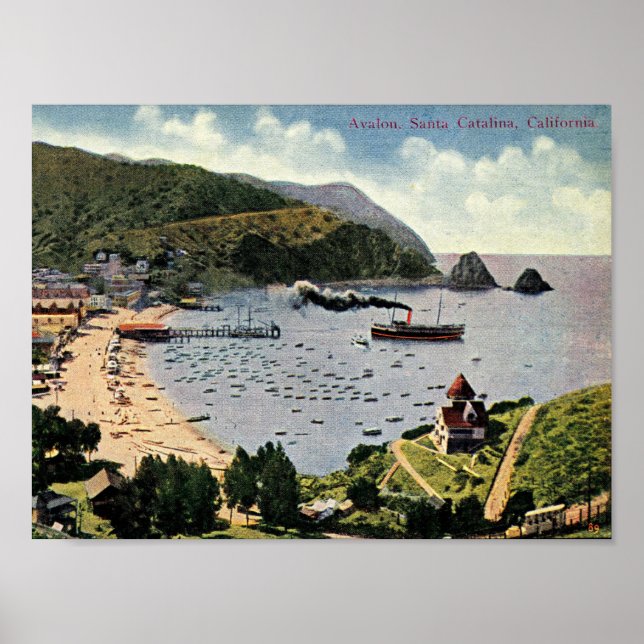 Avalon, Santa Catalina, California Vintage Poster (Front)