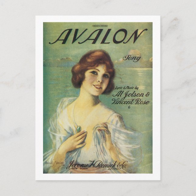 Avalon Song VIntage Songbook Cover Postcard (Front)