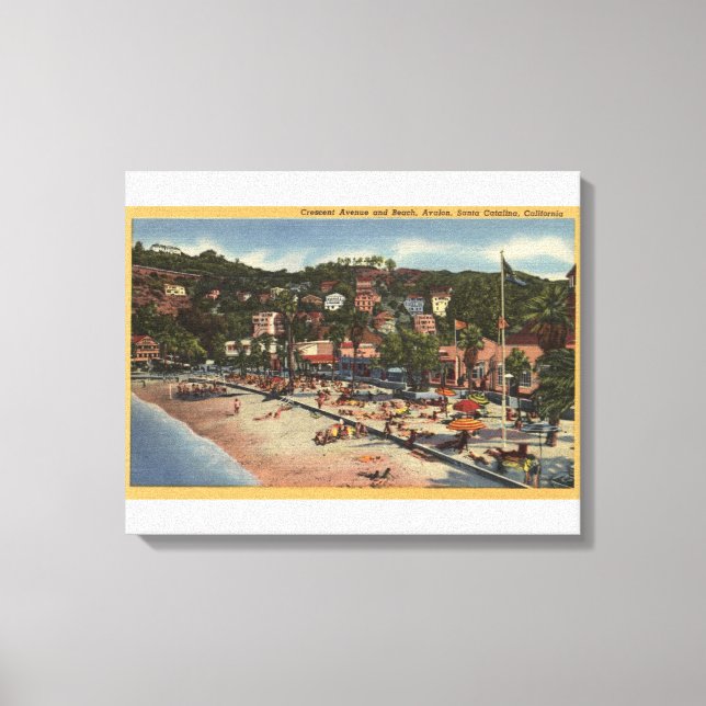 Avalon View of Crescent Ave. & Beach Canvas Print (Front)