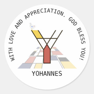 Avant-Garde Art Style Monogram. Letter Y Classic Round Sticker