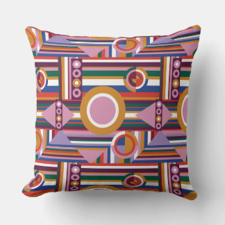 Avant-Garde Bold Retro Geometric Throw Pillow