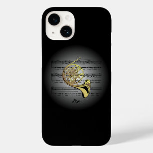 Avant Garde French Horn on Globe with Sheet Music  Case-Mate iPhone 14 Case