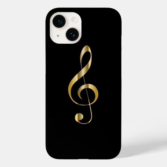 Avant Garde, Gold G clef on Black Background ~ Case-Mate iPhone Case (Back)