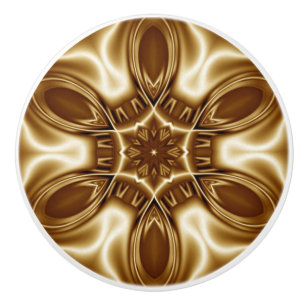 Avant-Garde ~ Gold ~ Silk and Satin Look 03 B ~ Ceramic Knob