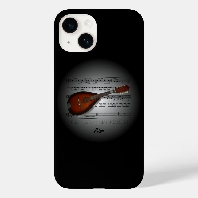 Avant Garde, Mandolin 01 on Globe with Sheet Music Case-Mate iPhone Case (Back)