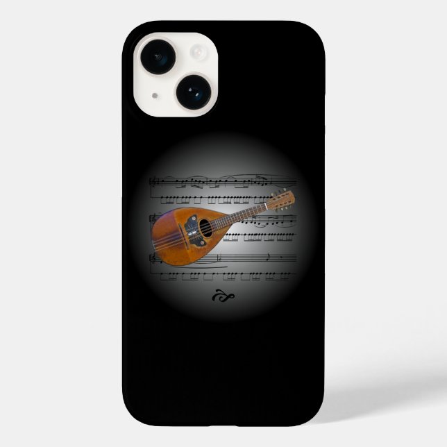 Avant Garde, Mandolin 02 on Globe with Sheet Music Case-Mate iPhone Case (Back)