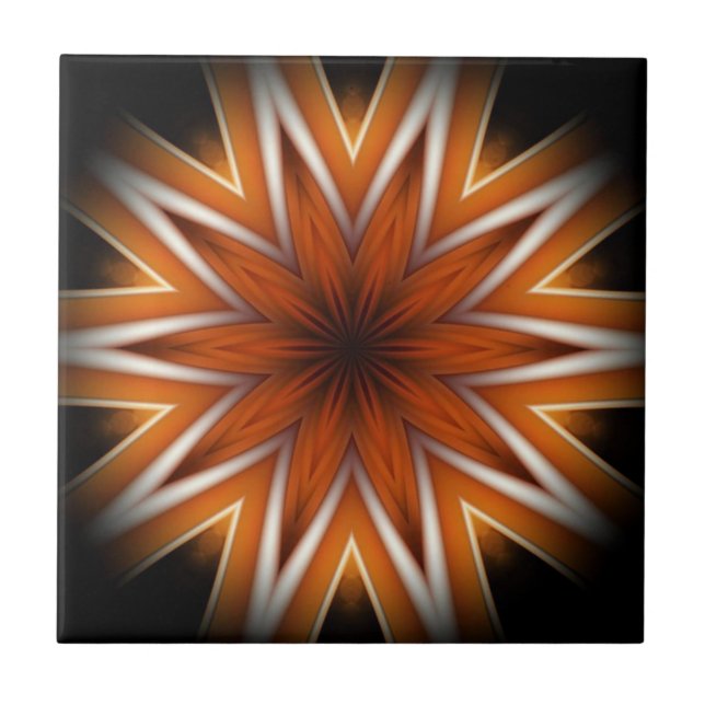  Avant-Garde ~ Starburst Russet And Black 0211 ~  Tile (Front)