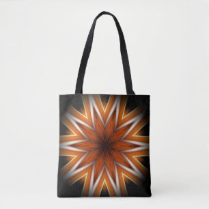 Avant-Garde ~ Starburst Russet And Black 0211 ~ Tote Bag