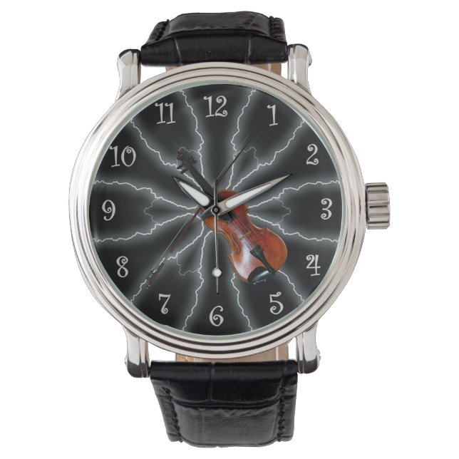 Avant-Garde, Violin Lightening 01 B, Black/Silver~ Watch (Front)