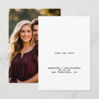 Avant-Garde White Minimalist Photo on Back Wedding