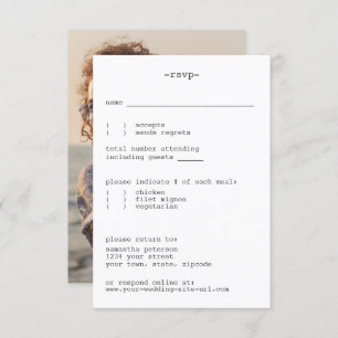 Avant-Garde White Minimalist Simple Wedding RSVP Card