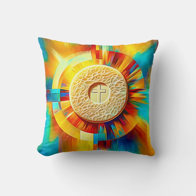 Avantgarde Communion Host Expressionist Effect Cushion (Front)