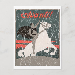 Avanti - distressed postcard
