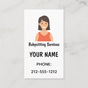 Avatar Cartoon Babysitting Services Business Cards