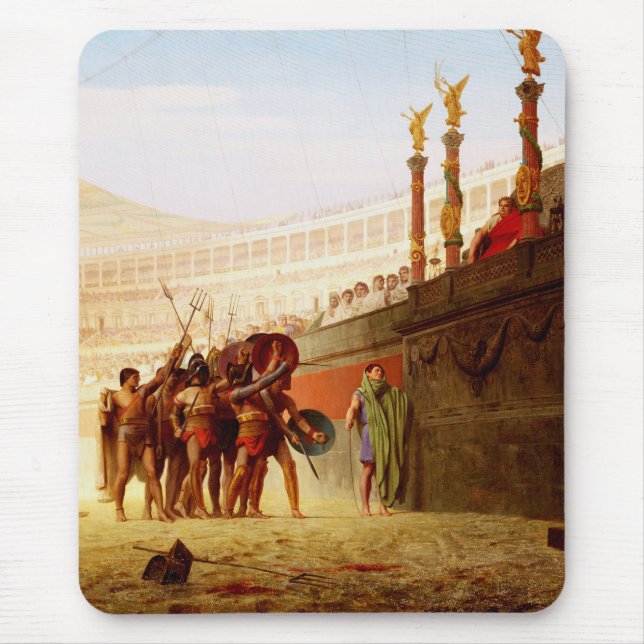 Ave Caesar by Jean-Leon Gerome Mouse Mat (Front)