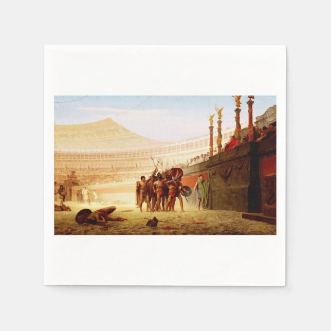 Ave Caesar by Jean-Leon Gerome Napkin (Front)