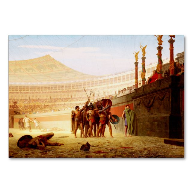 Ave Caesar by Jean-Leon Gerome Table Number (Front)