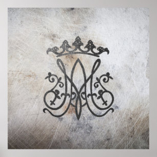 Ave Maria Monogram  Poster