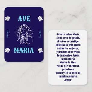 Ave Maria Prayer Card – Spanish Hail Mary