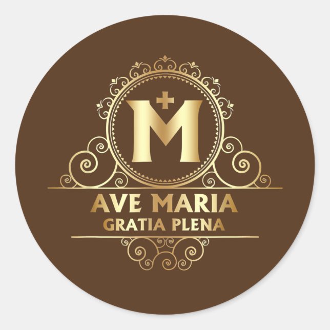 Ave Maria Schubert Latin Mass Blessed Mother Mary Classic Round Sticker (Front)