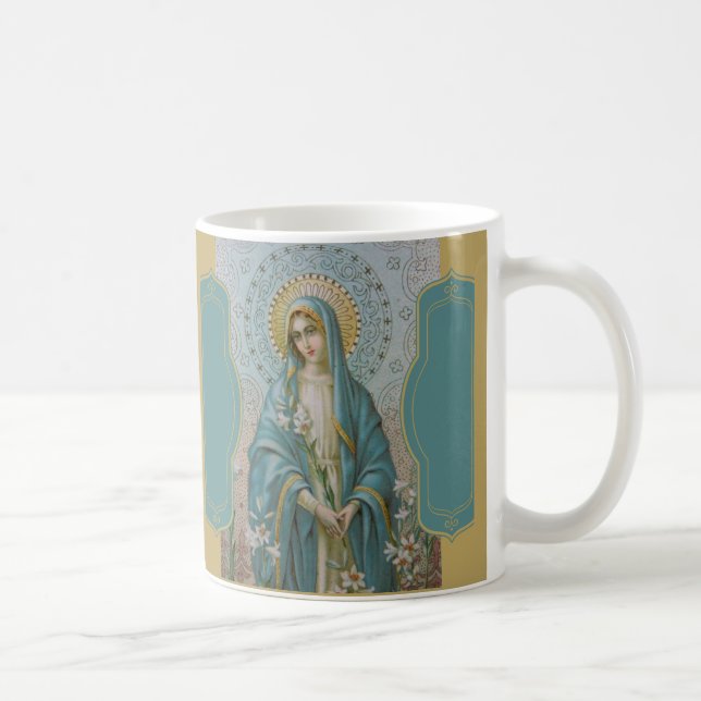 AVE MARIA VIRGIN MARY with LILIES Coffee Mug (Right)