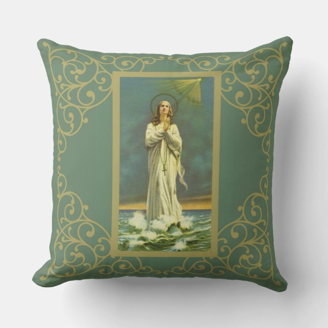 Ave Maris Stella Mary Virgin Rosary Cushion (Front)