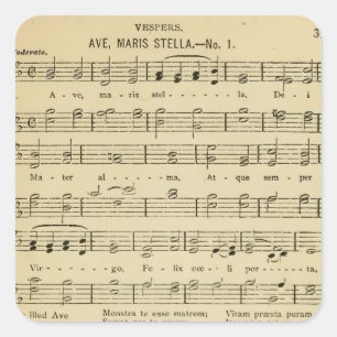 Ave Maris Stella Traditional Catholic Hymn Square Sticker