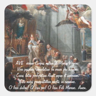 AVE VERUM CORPUS SIGNUM SQUARE STICKER