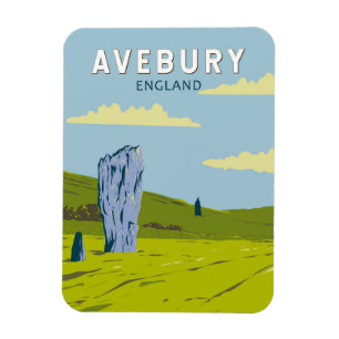 Avebury England Travel Art Vintage Magnet