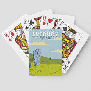 Avebury England Travel Art Vintage Playing Cards