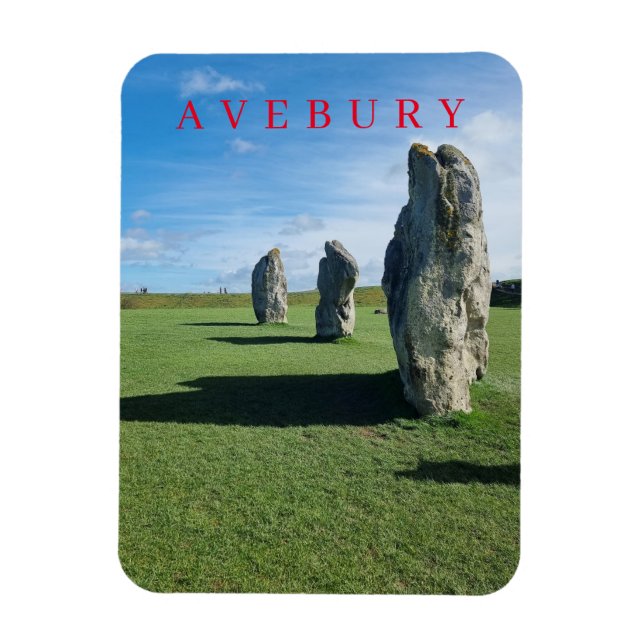 Avebury stone circle view fridge magnet (Vertical)