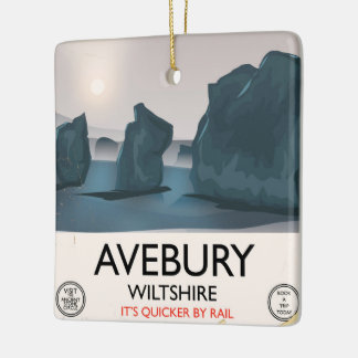 Avebury, Wiltshire Stone circle vintage travel. Ceramic Ornament
