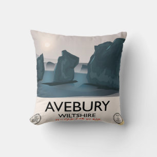 Avebury, Wiltshire Stone circle vintage travel. Cushion