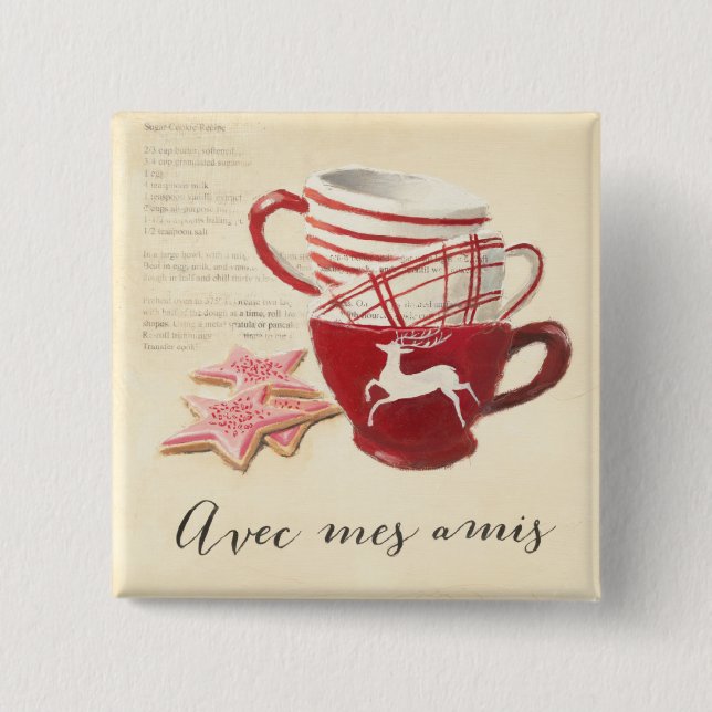 Avec Mes Amis 15 Cm Square Badge (Front)