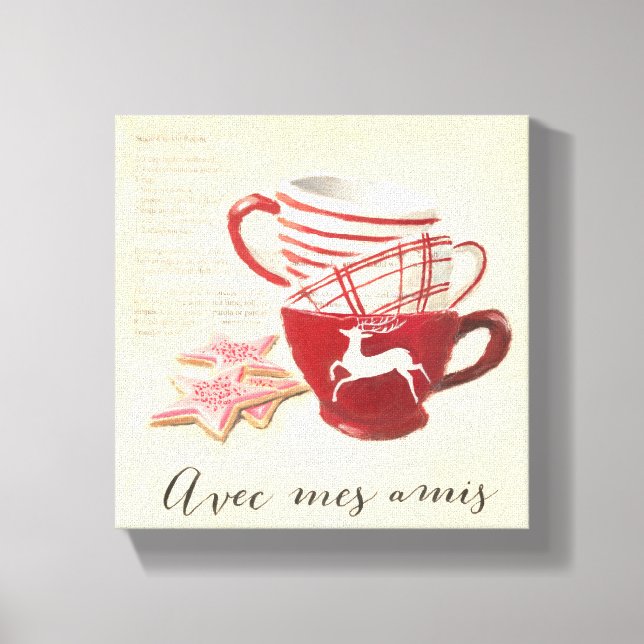 Avec Mes Amis Canvas Print (Front)