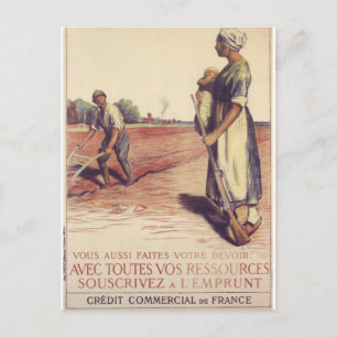 Avec Toutes Vos Ressources Propaganda Poster Postcard