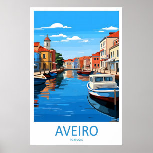 Aveiro Park Vintage Ski Travel Poster National