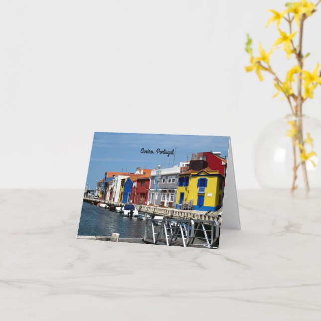 Aveiro, Portugal Card (Yellow Flower)