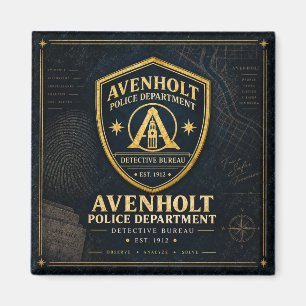Avenholt Police Detective Bureau Vintage Magnet