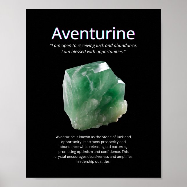 Aventurine Crystal Stone Meaning Poster (Front)