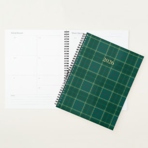 Aventurine Green Plaid Planner