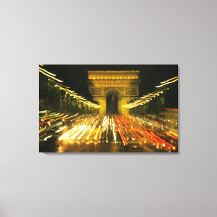 Avenue des Champs-Elysees, Arch of Triumph, Canvas Print