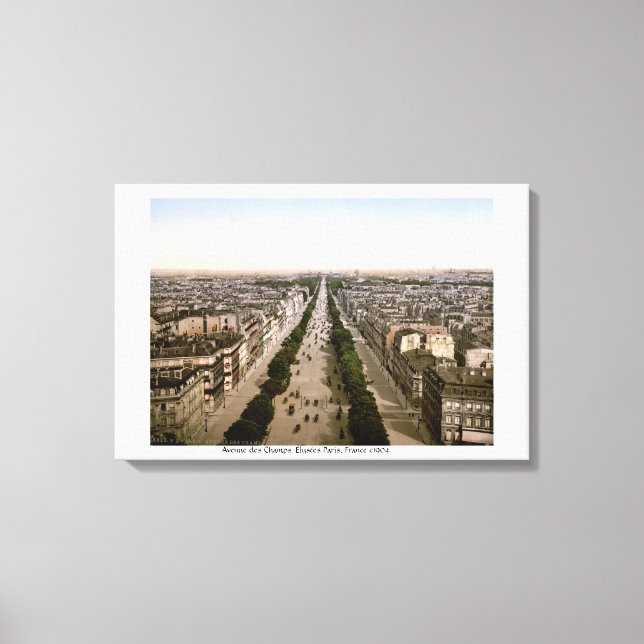 Avenue des Champs-Élysées Paris, 1904 France  Canvas Print (Front)