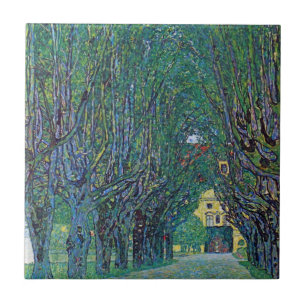 Avenue In Schloss Kammer Park by Gustav Klimt Tile