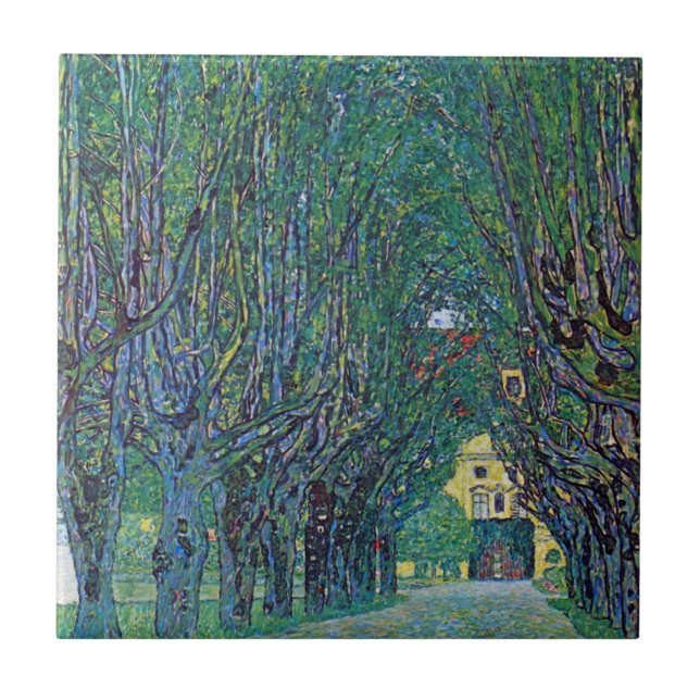 Avenue In Schloss Kammer Park by Gustav Klimt Tile (Front)