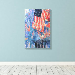 Avenue in the Rain by Childe Hassam, Vintage Art Canvas Print